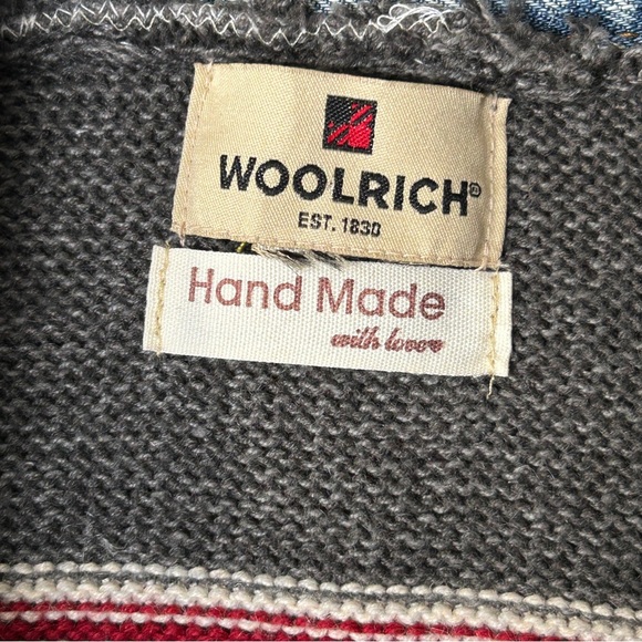 Upcycled OOAK Reworked Sz M Vintage Gap Denim Jacket & Woolrich Nordic Sweater - Picture 5 of 6